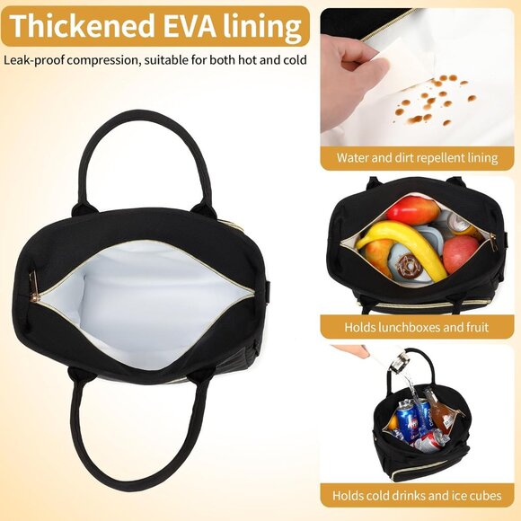 Lunch Bag Lunch Box Women Insulated Cooler Bag for Work, Large Lunchbox for Adul - Picture 3 of 9